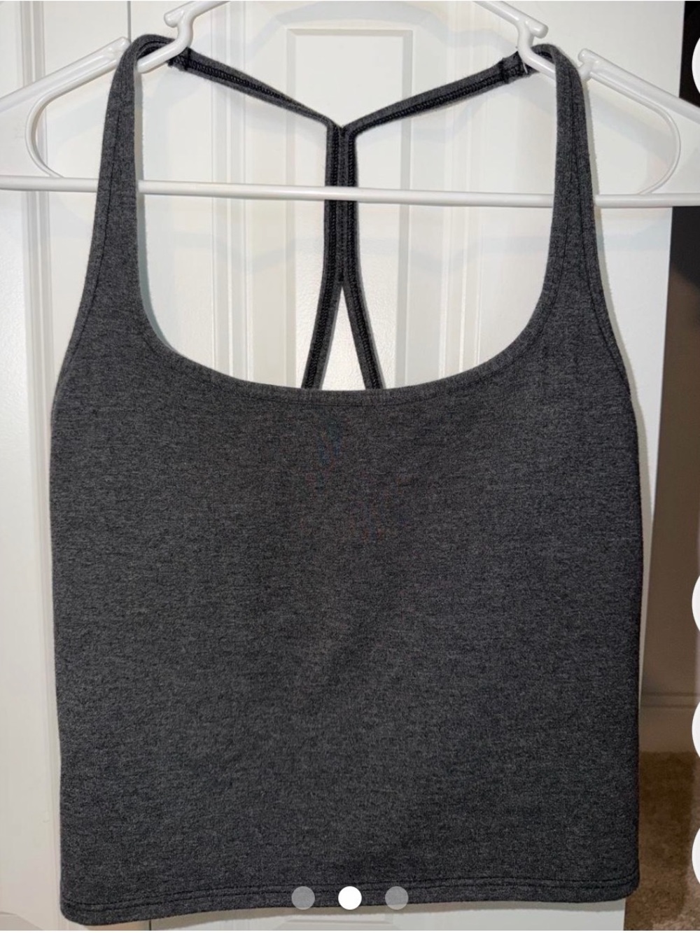PINK Victoria's Secret Charcoal Gray Slim Racerback Cami Tank